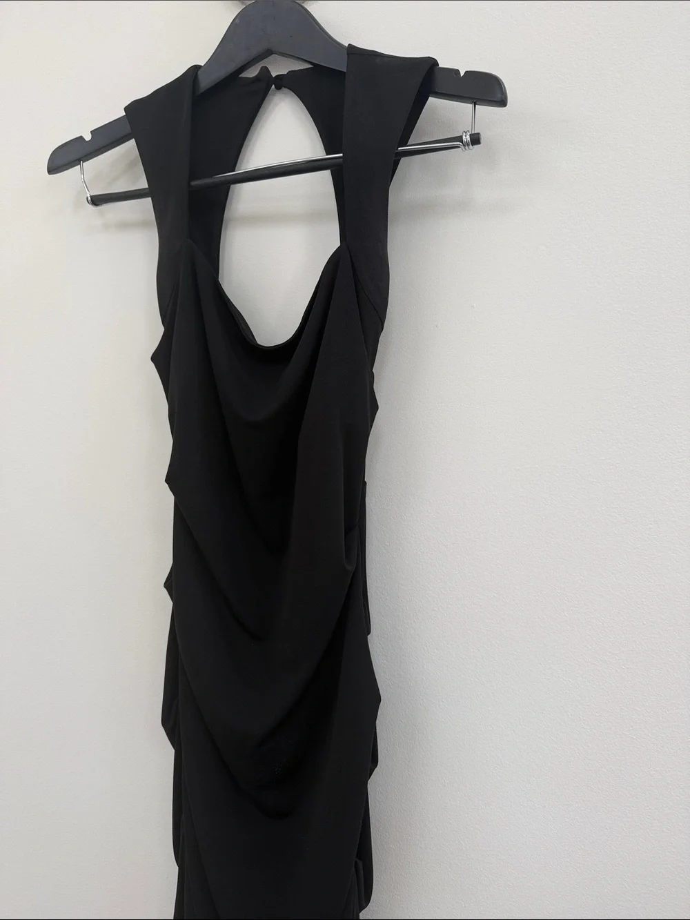 Square-Neck Black Maxi Dress with Wide Straps